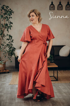 Linen Maxi Wrap Dress | Bridesmaid And Special Occasion Dress, 12 of 12