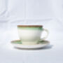 Green Set Of Six Handmade Porcelain Tea Cup With Saucer, thumbnail 5 of 12