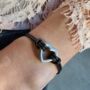 Woman's Personalised Black Leather Remembrance Bracelet For Ashes Heart Urn, thumbnail 3 of 10