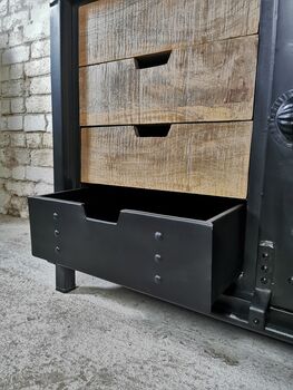 Reclaimed Iron And Wood Top Sideboard, 2 of 5