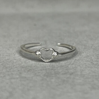Sterling Silver Heart Toe Ring, Boho Holiday Jewellery, 2 of 10