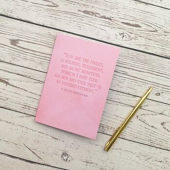 F. Scott Fitzgerald Literary Quote Greetings Card, 2 of 5