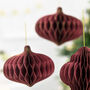 Christmas Deep Red Honeycomb Tree Decoration, thumbnail 3 of 8