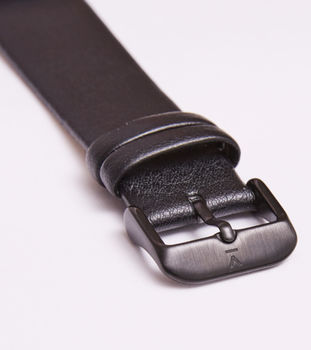 Classic Black Vegan Leather Watch, 6 of 12