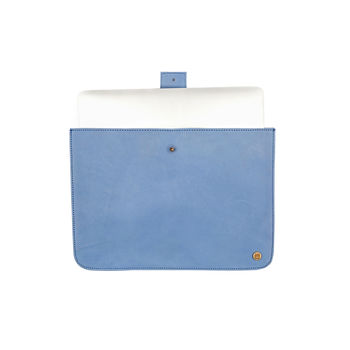 Personalised Blue Leather Stockholm Macbook Sleeve/Case, 3 of 5