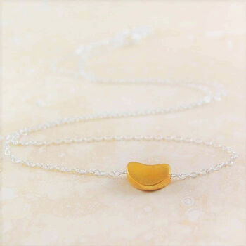 Rose Gold Plated Silver Bean Pendant Necklace, 3 of 4