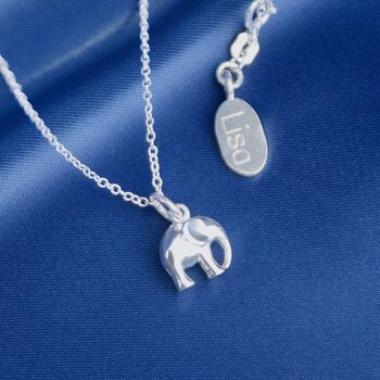 Personalised Sterling Silver Elephant Necklace, 2 of 7