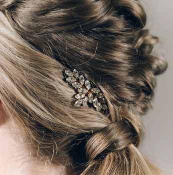 Vintage Style Swarovski Crystal Wedding Hair Comb Luna, 8 of 12