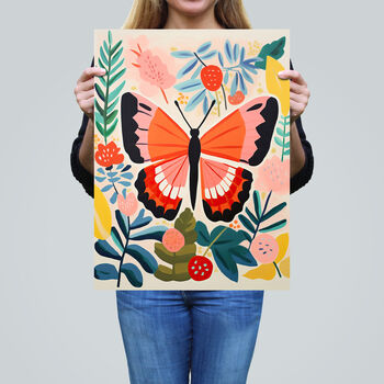 Flutterby Butterfly Matisse Style Multi Wall Art Print, 2 of 6