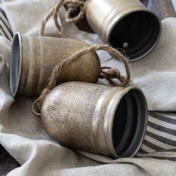 Large Antique Brass Hanging Bells, 5 of 5