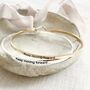 Keep Moving Forward Slim Brass Bangle, Encouragement Gift For Her, thumbnail 2 of 12
