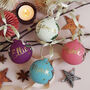 Personalised Festive Foliage Bauble Pink, thumbnail 3 of 9