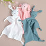 Personalised Baby Muslin Pink Comforter, thumbnail 2 of 4