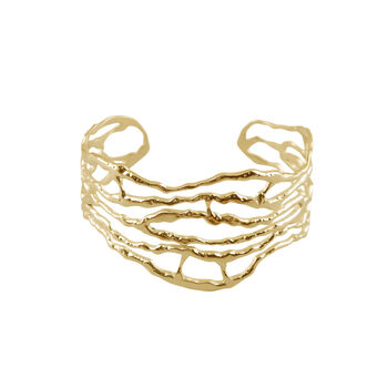 Misshape Twisted Branches Cuff Bracelet In Gold, 2 of 3