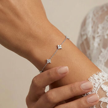 Gold Or Silver Flower Bracelet, Women's Jewellery, 6 of 6