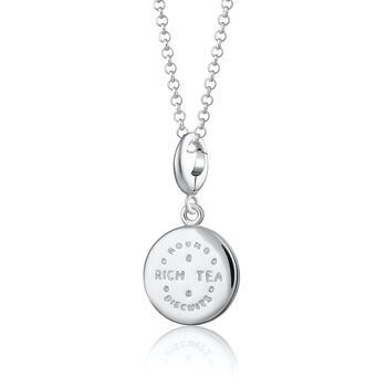 Rich Tea Biscuit Charm Necklace, Silver Or Gold Plated, 2 of 10