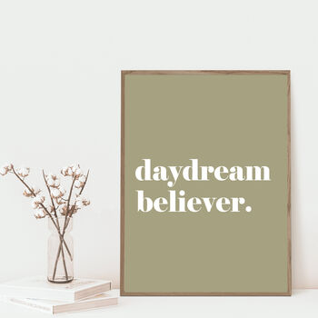 Daydream Believer Quote Positivity Art Print, 2 of 5