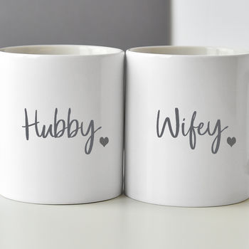 Hubby And Wifey Personalised Mug Set, 3 of 4
