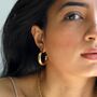 Large Chunky Hoop Earrings In Gold Plating, thumbnail 5 of 8