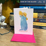 Hand Drawn Blue Rabbit Illustrated Blank Greeting Card, thumbnail 3 of 12