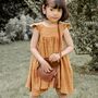 Yellow Embroidered Cotton Gauze Children's Dress, thumbnail 3 of 3