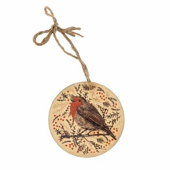 Robin Wooden Tree Decoration, 6 of 6