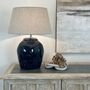 Aegean Blue Glazed Table Lamp, thumbnail 1 of 5