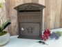 Wall Mounted Brown Metal Post Box Lockable Letter Box, thumbnail 1 of 9