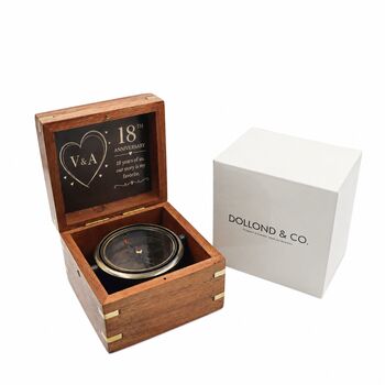 Personalised 11th To 20th Anniversary Heritage Gimbal Compass, 6 of 12