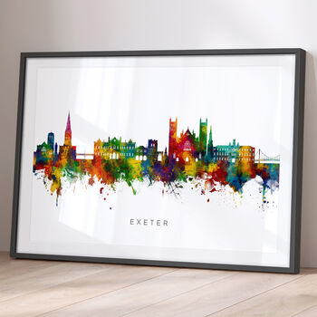 Exeter Skyline Cityscape Black White, 2 of 12