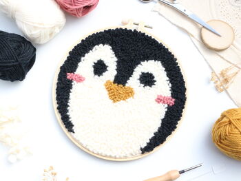 Penguin Punch Needle Diy Beginner Embroidery Kit, 7 of 7