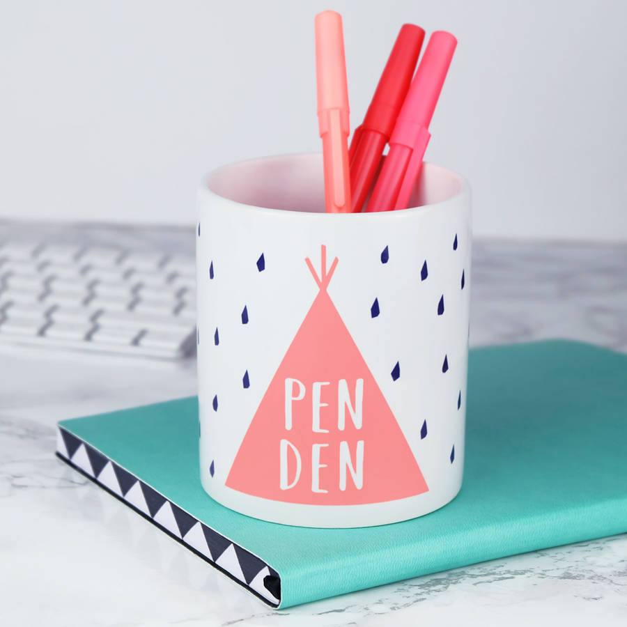 Pen Den Desk Tidy Ceramic Pen Pot, 1 of 4