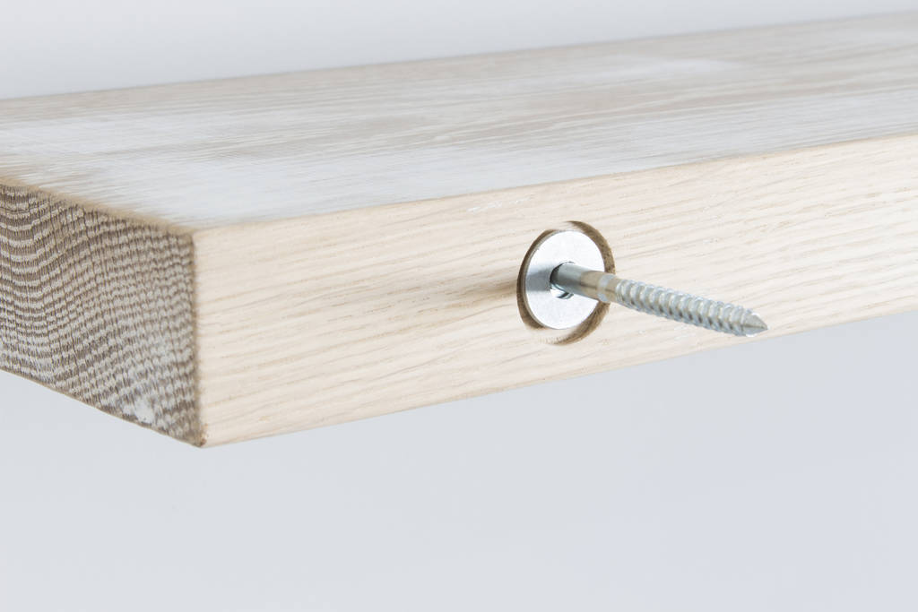 Oak Floating Shelf In Distressed White By Bespoak Interiors Oak Floating Shelf In Distressed White