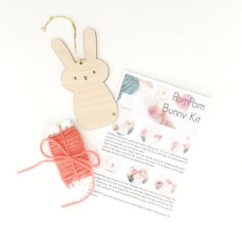 Pom Pom Wooden Bunny Decoration Kit, 2 of 5