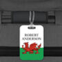 Personalised Wales Welsh Flag Luggage Tag, thumbnail 1 of 3