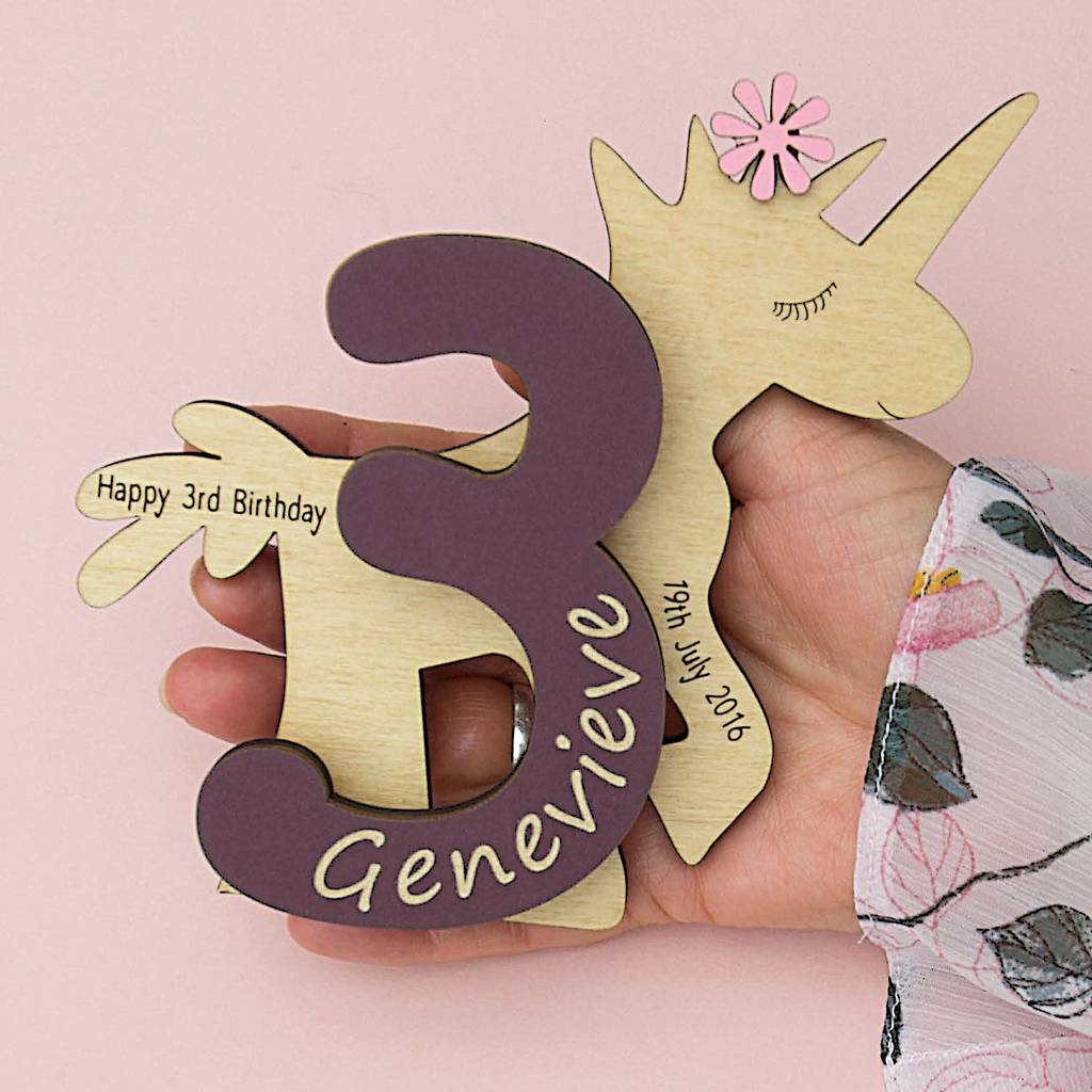 Image of 3rd Birthday Unicorn Card Keepsake