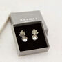 Sterling Silver Marcasite Pearl Earrings, thumbnail 3 of 9