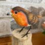 Robin Statue Sculpture Wooden Bird For Home Or Garden, thumbnail 5 of 8