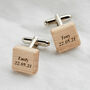 Personalised Wooden Square Cufflinks, thumbnail 2 of 5
