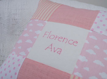 Baby Pink Nursery Name Cushion, 7 of 10