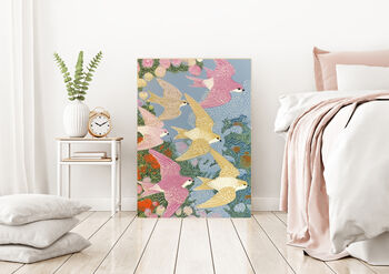 Swallow Birds Botanical Art Print, 4 of 4