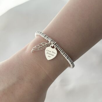 Engraved Memorial Silver Sweetie Slider, Wing, 2 of 5
