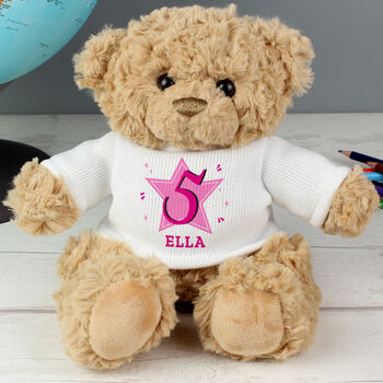 Personalised Pink Any Age Birthday Teddy Bear, 4 of 4