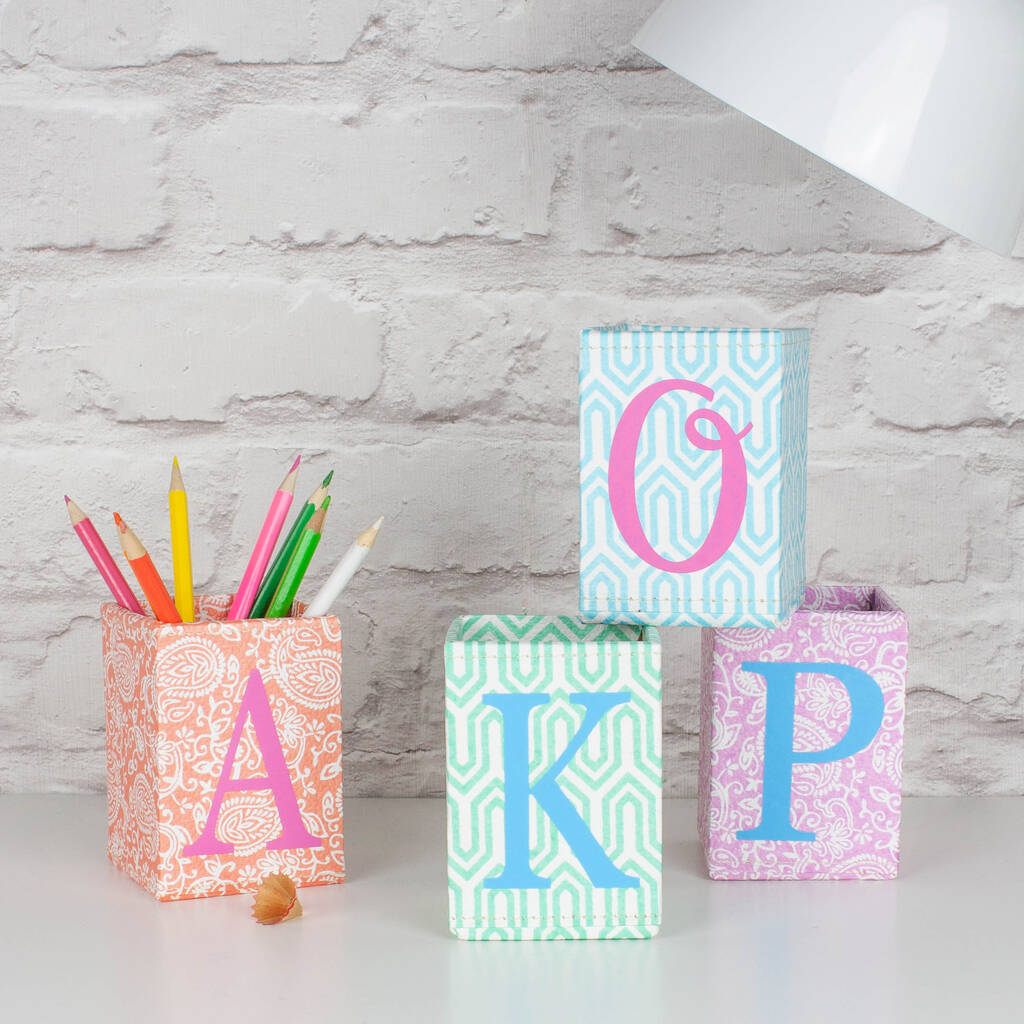 Recycled Pastel Personalised Letter Pen Pots, 1 of 5