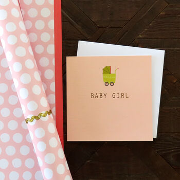 Gold Foiled Baby Girl Card, 3 of 5