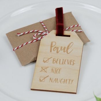 Personalised Naughty Or Nice Name Place Settings, 3 of 3