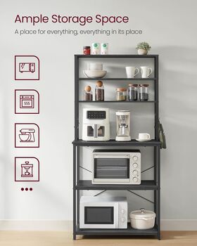 Industrial Kitchen Rack With Shelves And Hooks, 10 of 10