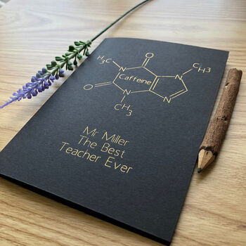 Personalised Coffee Molecule Chemistry Gold Foil Card, 9 of 10