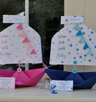 Starfish New Baby Christening Paper Sail Boat Card, 12 of 12