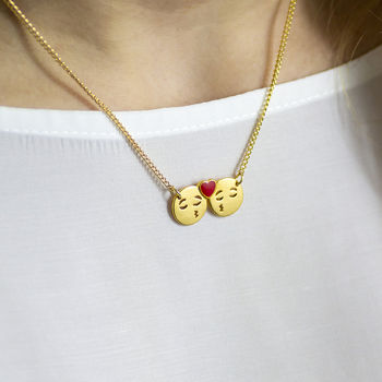 Kissing Emoji Valentine Necklace, 3 of 5